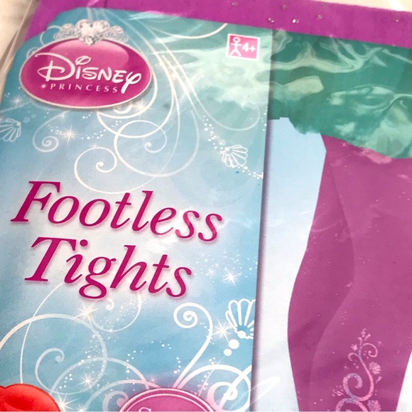 Disney The Little Mermaid Footless Tights Size Small 4-6 1 Pair New In Package - Picture 7 of 7